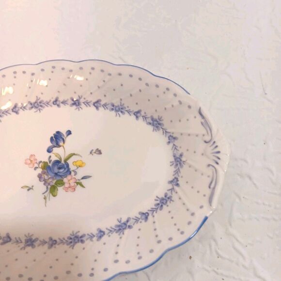Vintage Nikko BLUE PEONY Oval Relish Dish Japan Fine Tableware Blossomtime - Picture 5 of 10